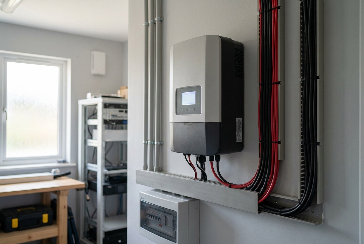Omvormer met display in de meterkast
